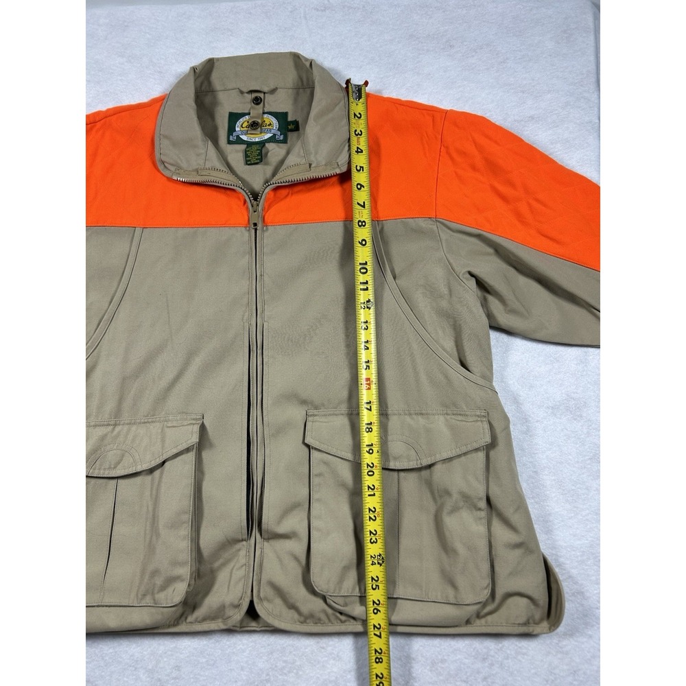 Cabela's Blaze Orange Upland Hunting Jacket Mens L Tan Quilted Gorpcore Outdoor - Picture 9 of 10